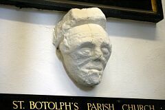 Male head, Shepshed church  © Leicestershire County Council