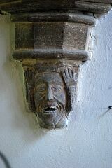Label stop in form of screaming man, St Peter's Church, Tilton on the Hill © Leicestershire County Council Label stop in form of screaming man, St Peter's Church, Tilton on the Hill © Leicestershire County Council