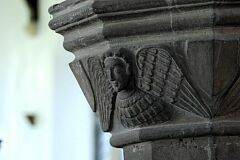 Capital carved with angels, St Peter's Church, Tilton on the Hill  © Leicestershire County Council