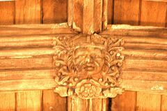 Wooden roof boss, All Saints Church, Peatling Magna © Leicestershire County Council Wooden roof boss, All Saints Church, Peatling Magna © Leicestershire County Council