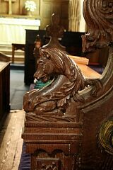 Horse bench end  © Leicestershire County Council