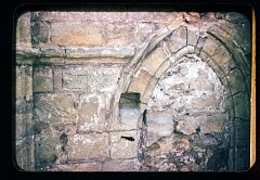 Cross-shaft in wall of C12th priory church (1959) © Leicestershire County Council Cross-shaft in wall of C12th priory church (1959) © Leicestershire County Council